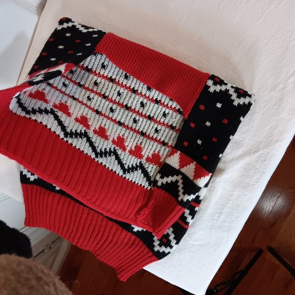 Simply Dog NWOT Knit Dog Sweater Pet Clothing Red Black White Size S Size M - Picture 8 of 16